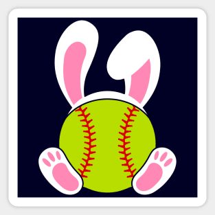 Softball Easter bunny with rabbit ears bunny feet Sticker